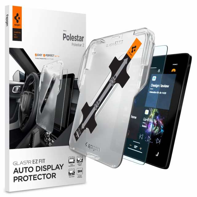 Spigen EZ Fit ガラスフィルム ポールスター2 (2021-2022) 11.2インチ 用 貼り付けキット付き アンチグレア加工 Polestar 2 対応 さらさら AG 保護 フィルム 1枚入の通販は