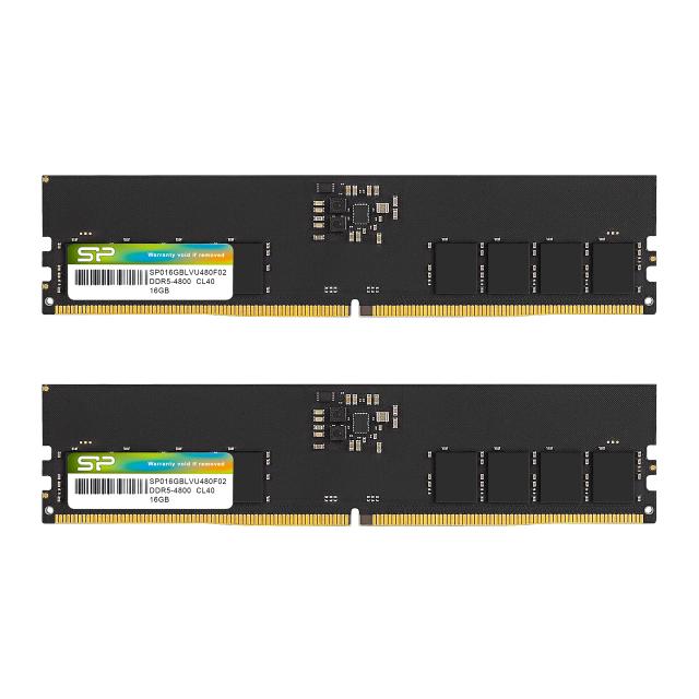 シリコンパワー DDR5 32GB (2x16GB) 4800MHz (PC5-38400) 288ピン CL40 1.1V UDIMM Non-ECC デスクトップ RAM コンピューター メモリ SP032GBLVU480F22の通販は 14,247円