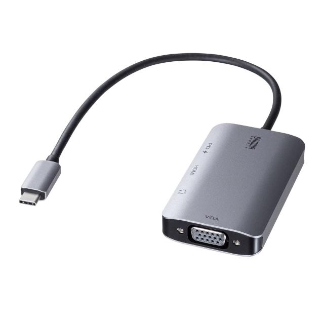 サンワサプライ USB Type C-HDMI/VGA変換アダプタ(4K/30Hz/PD対応) AD-ALCHV02 グレーの通販は 6,745円