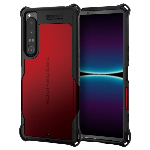 エレコム Xperia 1 IV (SO-51C / SOG06) ケース カバー ハイブリッド ZEROSHOCK 衝撃吸収 耐衝撃 ストラップホール付 レッド PM-X221ZERORDの通販は 5,184円