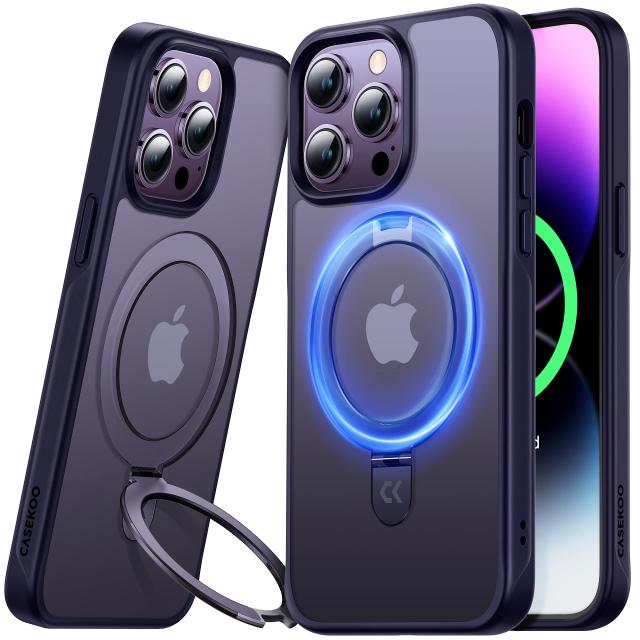 ⭐️CASEKOO iPhone14Pro 用ケース 隠しスタンド パープル 楽天市場