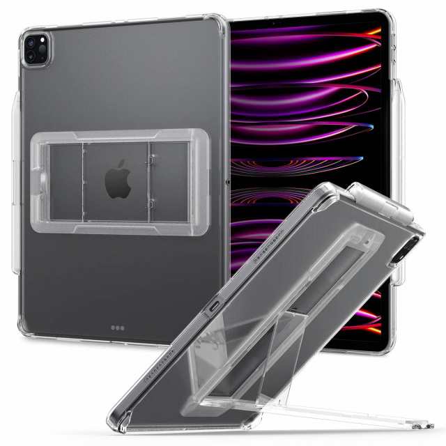 Spigen iPad Pro 12.9 ケース 第6/5世代(2022/2021)用 キックスタンド クリア 耐衝撃 Apple Pencil充電 収納 透明 すり傷防止 スリム エア・スキン ハイブリッドS ACS05449 (クリスタル・クリア)の通販は