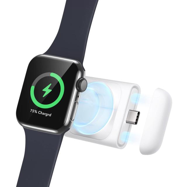ESR Apple Watch充電器 マグネット式 5W高速充電 MFi認証取得 アップルウォッチ 充電器 充電ドック 小型 USB-C ワイヤレス充電 Apple Watch Series Ultra/SE/8/7/6/5/4/3/2/1用 持ち運び便利 ケーブル不要 ホワイト