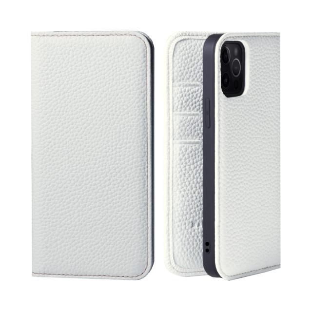[HANATORA] iPhone 14 Pro ケース 手帳型 本革 シュリンクカーフレザー スマホケース 耐衝撃 磁石不使用 マグネットなし ハンドメイド ギフトにも最適品 ダイアリーケース Edel ホワイト PH-14Pro-White