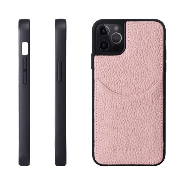 [HANATORA] iPhone 14 Pro Max ケース 本革 シュリンクカーフレザー カードポケット 耐衝撃 ハンドメイド ギフト おしゃれ シンプル メンズ レディース スマホケース ピンク CPG-14ProMax-Pink