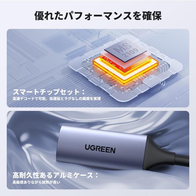 UGREEN HDMI キャプチャーボード Switch対応 4K＠60Hz Type CUSB 1080P