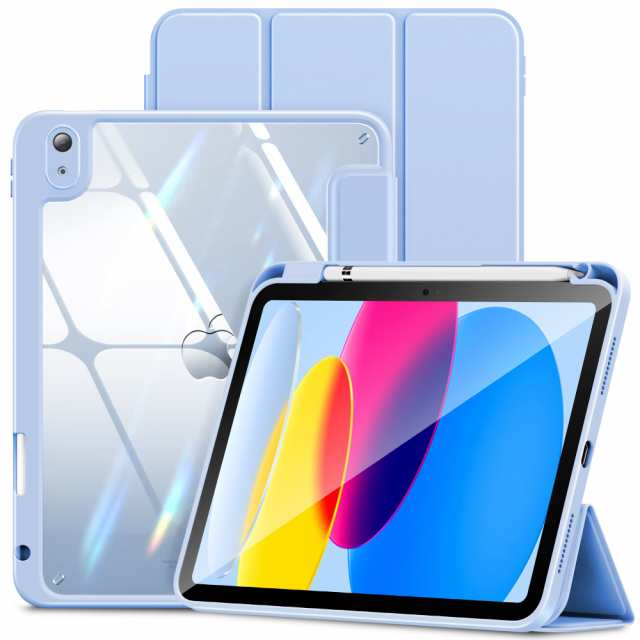 INFILAND iPad 10.9インチ ケース iPad 第10世代用 ケース 2022年 モデル 第一世代Pencil吸着対応 裏全透明カバー 超軽量 薄型 ペンホル