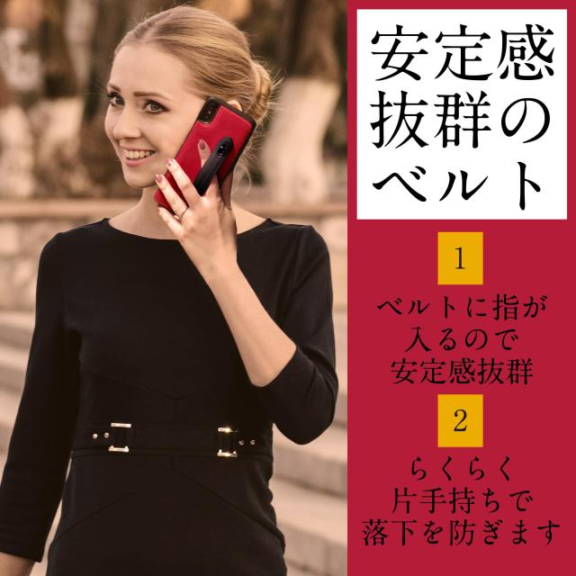 [HANATORA] iPhone 14 ケース 本革 グリップケース レザー ストラップ付属 イタリア製牛革 ヌメ革 片手操作 カード収納 スタンド機能 メンズ レディース ブルー/ブラック CGH-14-Blue-BKの通販は