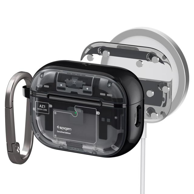 Spigen Airpods Pro 2 ケース MagSafe対応 マグネット搭載 黄変なし 2重構造 米軍MIL規格取得 耐衝撃 すり傷防止 マグセーフ 適用カバー ワイヤレス充電対応 ウルトラハイブリッドマグ ACS05593 (ゼロワン？ブラック)