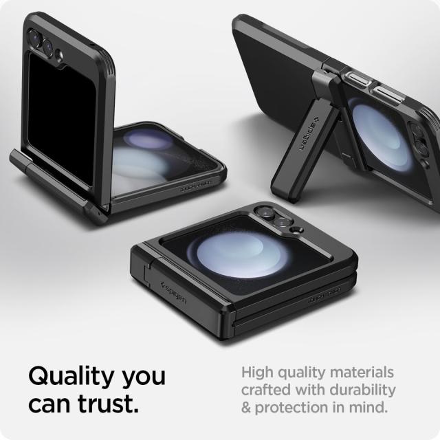 Spigen Galaxy Z Flip5 ケース スタンド付き 3重構造 [TPU + PC + XRD