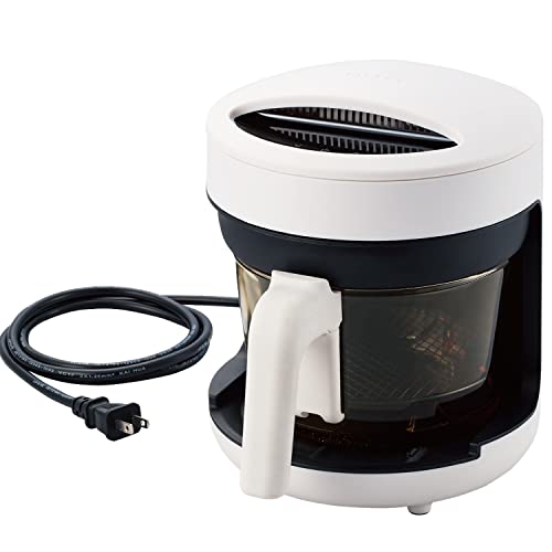 エレコム コンベクションオーブン ポット型 2L コンパクト 電気フライヤー ガラス容器 ガラス管カーボンヒーター 省電力 LiFERE ホワイト HAC-AFP01WHの通販は
