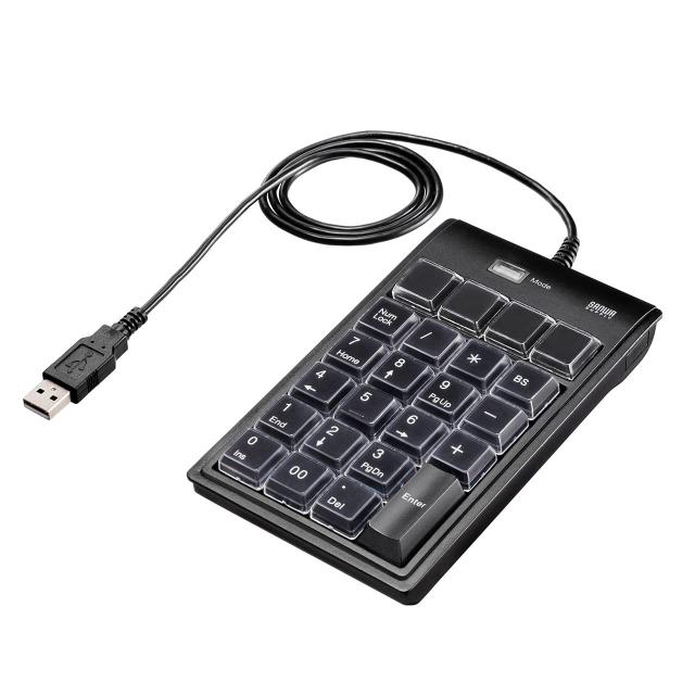 サンワダイレクト プログラマブルテンキー マクロキーボード 割り当て機能 22キー オンボードメモリー Windows専用 USB接続 400-NT008の通販は