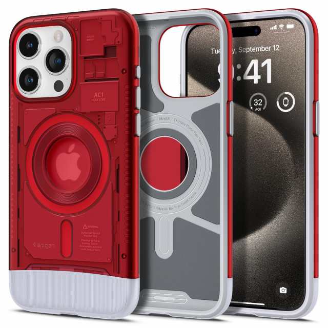 Spigen iPhone 15 Pro Max ケース Magsafe対応 米軍MIL規格 クラシック・C1・マグフィット ACS06609 (ルビー)の通販は 8,021円