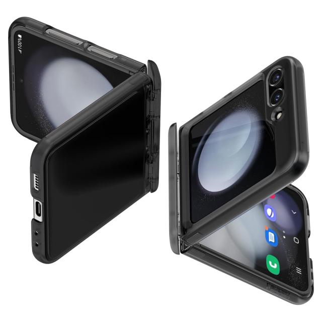 Spigen Galaxy Flip5 ケース [ SC-54D | SCG23 ] 超薄型 超軽量 耐衝撃 ワイヤレス充電 対応 さらさら マット仕上げ レンズ保護 指紋防止 擦り傷防止 ギャラクシー Z フリップ5 シン・フィット プロ ACS06845 (フロスト・グレー)