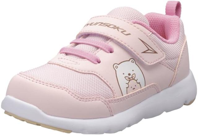 [シュンソク] スニーカー キッズ すみっコぐらし 男の子 女の子 子供靴 幅広 足育 軽量 14~22cm 3E SKF 2560 ピンク_しろくま 21.5 cm