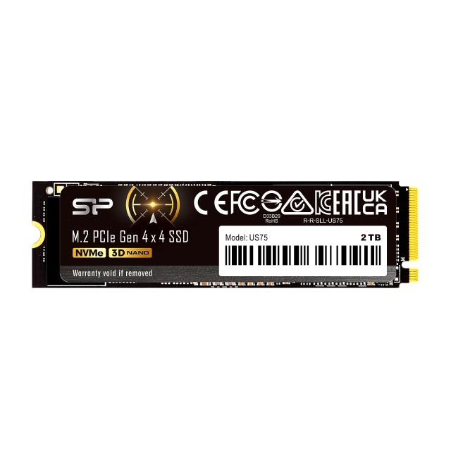 シリコンパワー 2TB US75 NVMe PCIe Gen4 M.2 2280 SSD R/W 最大7000/6,500MB/秒 Playstation 5 対応 SP02KGBP44US7505の通販は