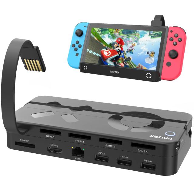 Unitek 2024年 10-in-1 Switch多機能カードリーダー切り替え器 switchドック Nintendo SwitchSwitch OLED対応 切り替え4 収納1 充電しながらテレビに映せる LAN・HDMI・の通販は