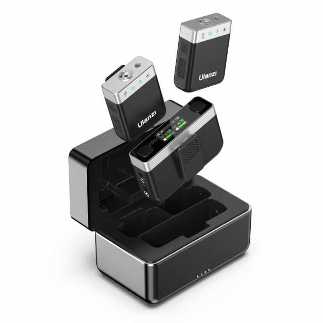 Ulanzi U-Mic ワイヤレスマイク ピンマイク ラベリアマイク 100M伝送距離 2.4GHz 20時間バッテリー駆動 三つの音声入力モード ノイズキャンセリング 瞬時接続 自動ペアリング 収納充電ケース付き スマホ/カメラ/PC/タブレット/レコーダーなどに対応 web会議 Vlog撮影 インタビの通販は