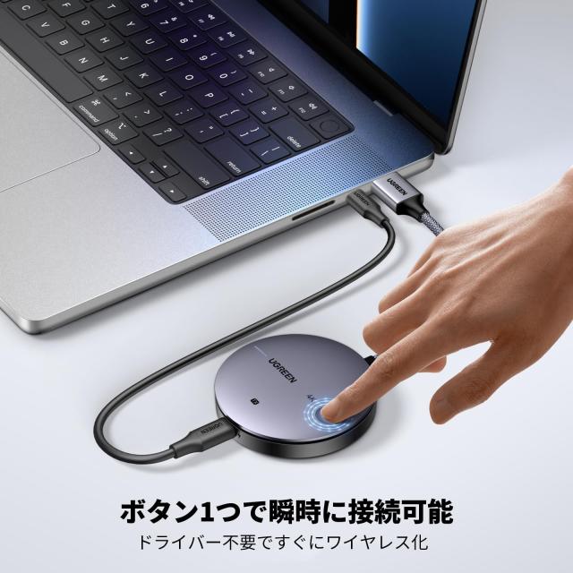 UGREEN ワイヤレスHDMI送受信機セット 4K/50M/2.4G+5G ワイヤレスHDMI