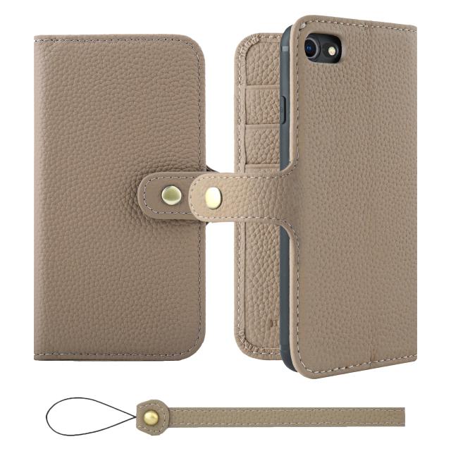 [HANATORA] iPhone8/iPhone7/iPhoneSE3/SE2 (第3世代・第2世代) ケース 手帳型 本革 シュリンクカーフレザー スマホケース スタンド機能 ベルトあり マグネットなし グレージュ H0XB-8SE-Gregeの通販は