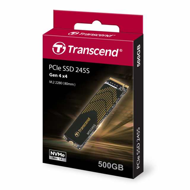 トランセンド 500GB SSD M.2(2280) NVMe PCIe Gen4×4最大転送速度 4800MB/sTS500GMTE245S-E