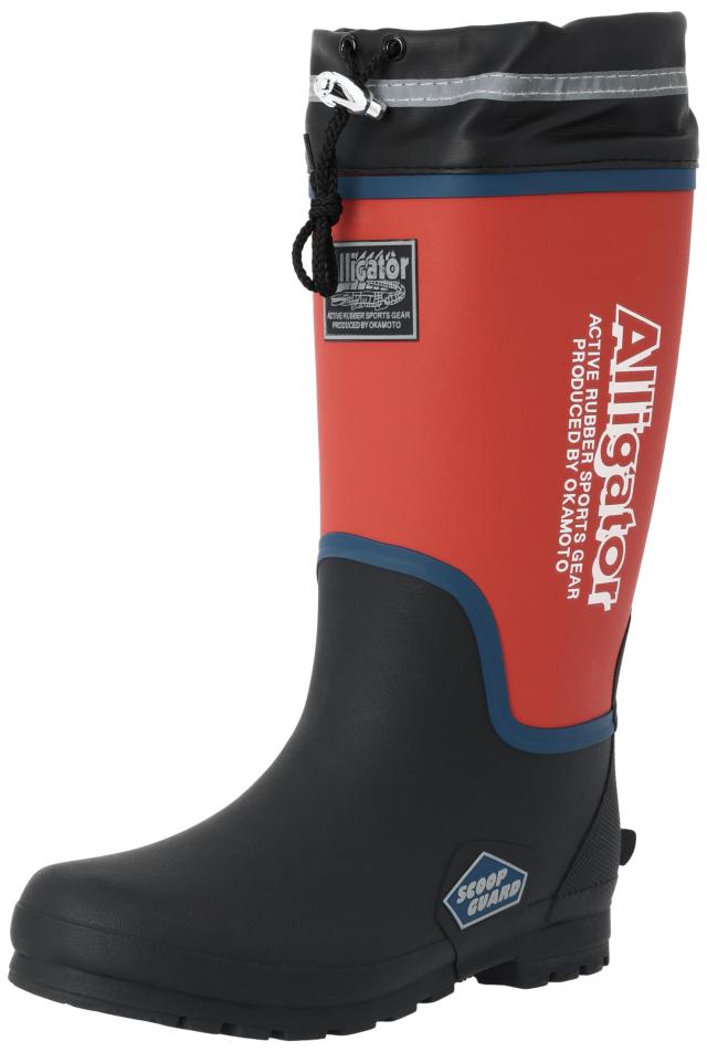 [オカモト] 雪かき用にも！融雪剤によるゴムの劣化に強い耐アルカリ配合 防寒ブーツ ALLIGATOR RMA-8305 レッド