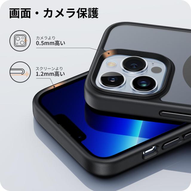 NIMASO ケース MagSafe対応 iPhone13Pro 用 ケース 半透明