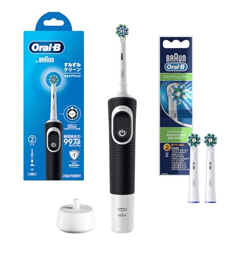 ブラウン オーラルB すみずみクリーン ブラック 替えブラシ付セット 電動歯ブラシ D100.413.2+EB50 の通販は 7,780円