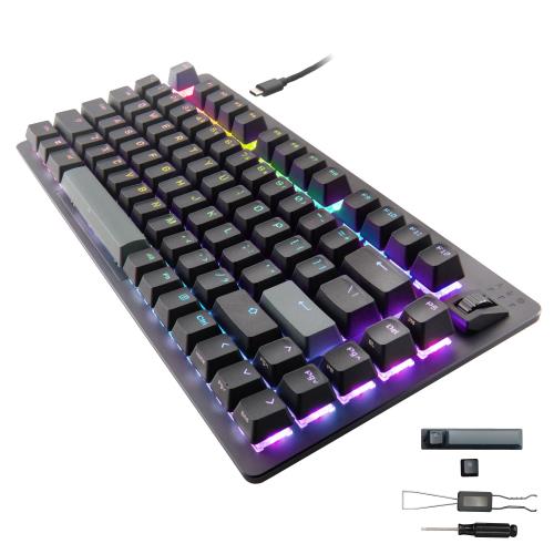 エレコム ゲーミングキーボード V custom VK720A ラピッドトリガー搭載 有線 着脱式 磁気式アナログ検知スイッチ搭載 75%サイズ US配列 ブラック TK-VK720ABK-EN