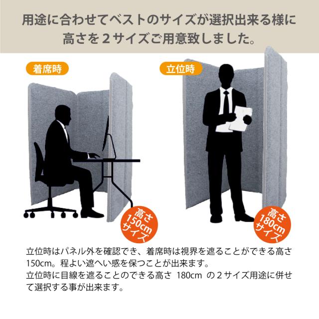 吸音 パーテーション EasyWall イージーウォール【3枚set】高さ150cm 3