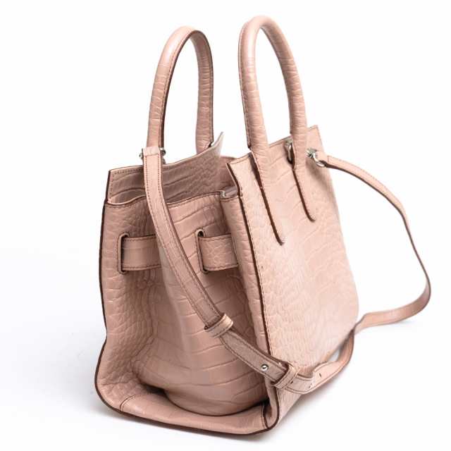 ○マックスマーラ Max Mara ハンドバッグ 2WAY ショルダーストラップ付き クロコ型押し レディース 【中古】 中古｜au PAY マーケット