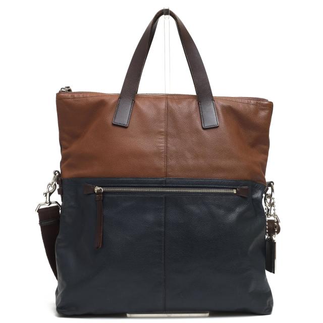 ○コーチ COACH スパイロレザー トートバッグ 70891 トンプソン レザー カラーブロック フォルドオーバー トート バイカラー 2WAY 中古_1