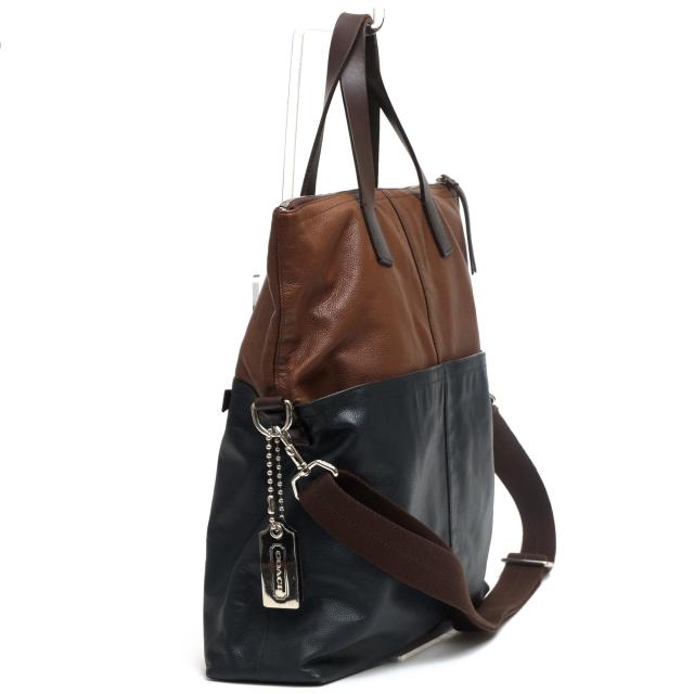 ○コーチ COACH スパイロレザー トートバッグ 70891 トンプソン レザー カラーブロック フォルドオーバー トート バイカラー 2WAY 中古_2