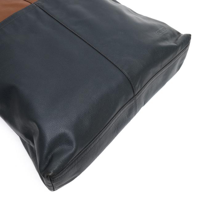 ○コーチ COACH スパイロレザー トートバッグ 70891 トンプソン レザー カラーブロック フォルドオーバー トート バイカラー 2WAY 中古_4