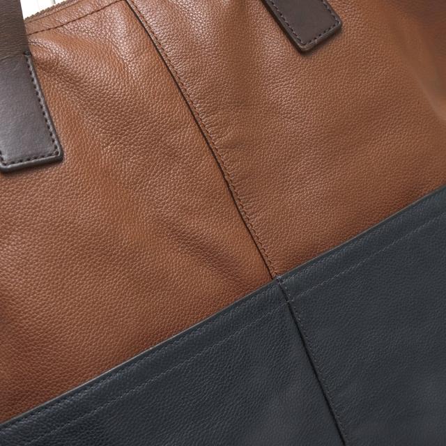 ○コーチ COACH スパイロレザー トートバッグ 70891 トンプソン レザー カラーブロック フォルドオーバー トート バイカラー 2WAY 中古_6