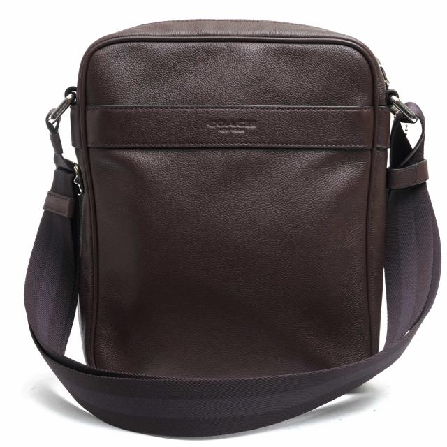 ○コーチ COACH ショルダーバッグ F54782 Charles Flight Bag In Smooth Leather チャールズ フライトバッグ シボ革 シュリンクレ  中古