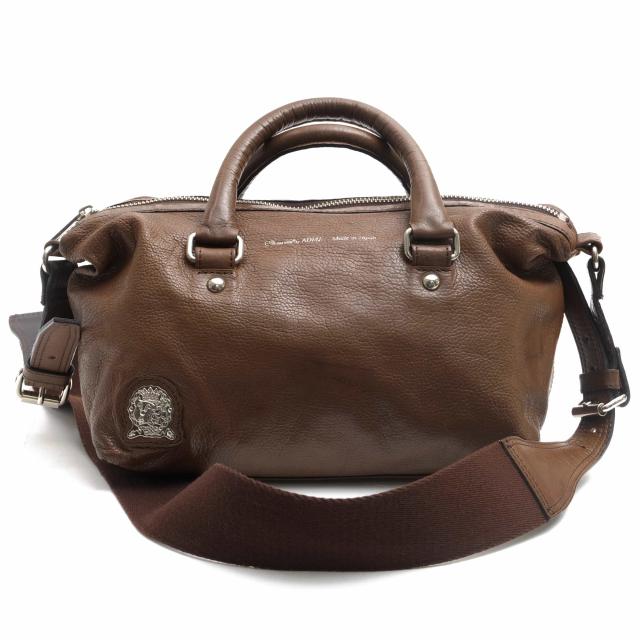 ○エーディーエムジェイ ADMJ ハイドシュリンク 牛革 ハンドバッグ ミニボストン シボ革 シュリンクレザー 2WAY ショルダーバッグ  中古の通販は 5,698円