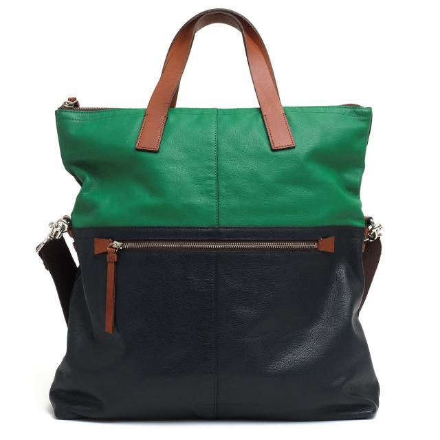 ○コーチ COACH スパイロレザー トートバッグ 70891 Thompson Foldover Tote In Colorblock トンプソン フォルドオーバー トート 中古_1