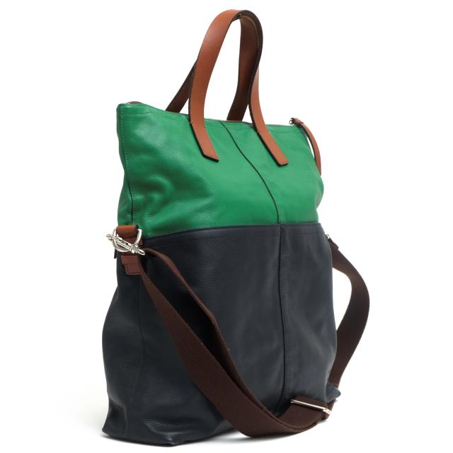 ○コーチ COACH スパイロレザー トートバッグ 70891 Thompson Foldover Tote In Colorblock トンプソン フォルドオーバー トート 中古_2