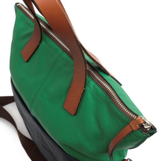 ○コーチ COACH スパイロレザー トートバッグ 70891 Thompson Foldover Tote In Colorblock トンプソン フォルドオーバー トート 中古_4