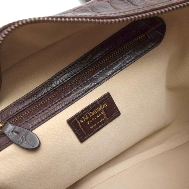 ○J＆Mデヴィッドソン J＆M DAVIDSON 牛革 カウレザー ハンドバッグ 973 7267 MINI MIA ミニボストン クロコ型押し 肩掛け ワンシ 中古_7