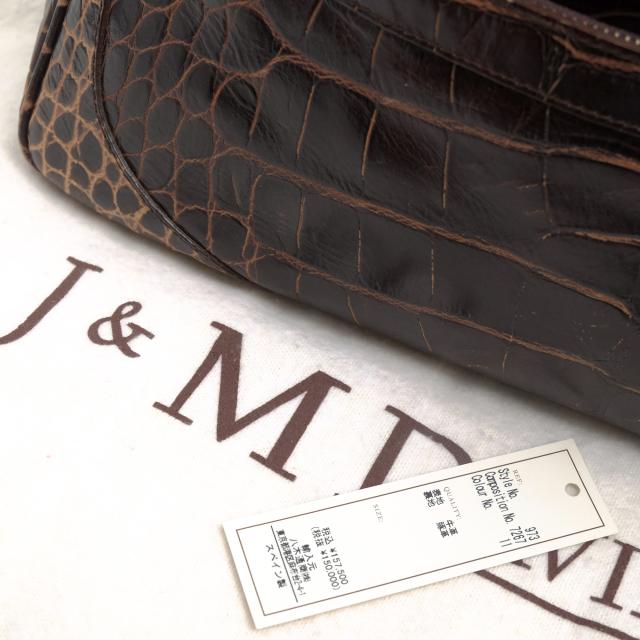 ○J＆Mデヴィッドソン J＆M DAVIDSON 牛革 カウレザー ハンドバッグ 973 7267 MINI MIA ミニボストン クロコ型押し 肩掛け ワンシ 中古_8