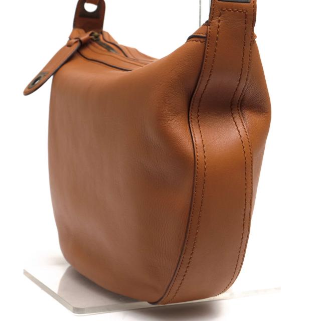 ○フェラガモ Salvatore Ferragamo 牛革 カーフ ハンドバッグ AU-21/3840 ガンチーニ 肩掛け ワンショルダーバッグ レディース 【  中古