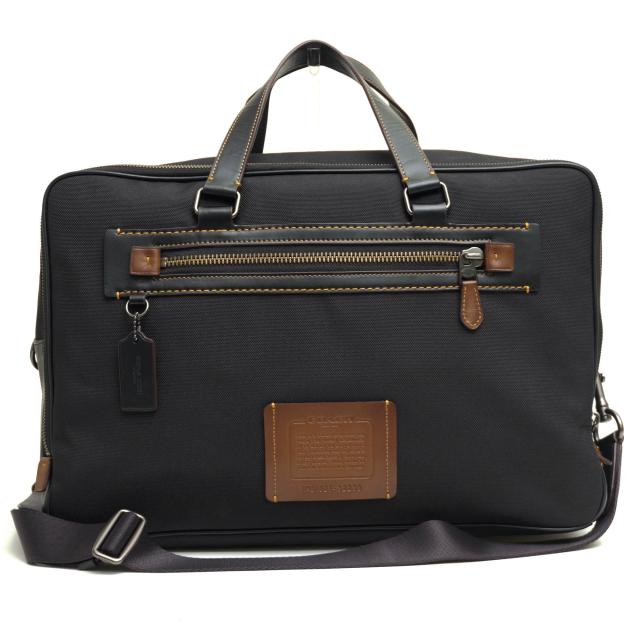 ○コーチ COACH コーデュラナイロン カーフレザー 牛革 ビジネスバッグ 32258 Academy Day Bag 2WAY ショルダーバッグ ノートPC収  中古