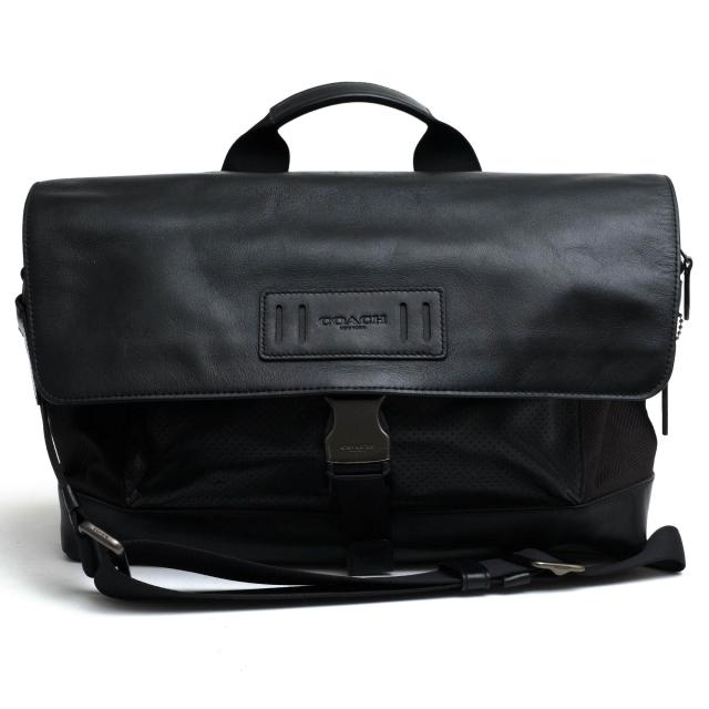 ○コーチ COACH パフォレイテッドレザー 牛革 ショルダーバッグ F24673 TERRAIN BIKE BAG MM テレイン バイク バッグ メッセンジャ 中古
