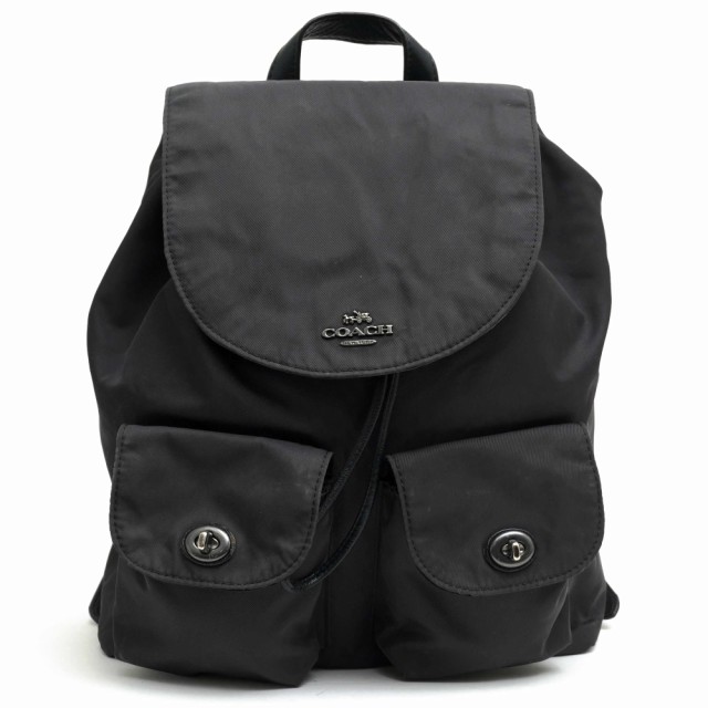 ○コーチ COACH 一部牛革 リュック F58814 Billie Backpack in Charlie Nylon 巾着型 レディース 【中古】 中古