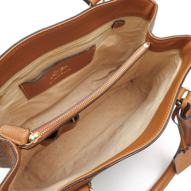 ○コンテブルー CONTE BLUE フランスシュリンク 牛革 ハンドバッグ