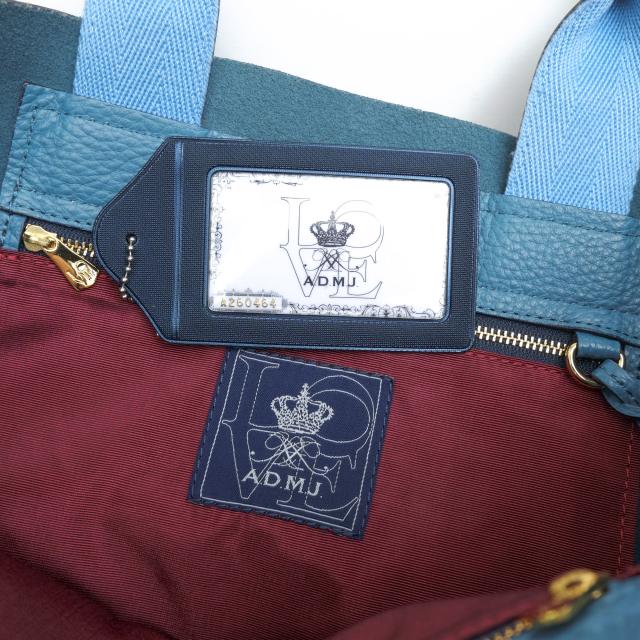 ○エーディーエムジェイ ADMJ 牛革 トートバッグ 12WS01036 SEAN TOTE ショーントート シボ革 シュリンクレザー レディース 【中古 中古_8