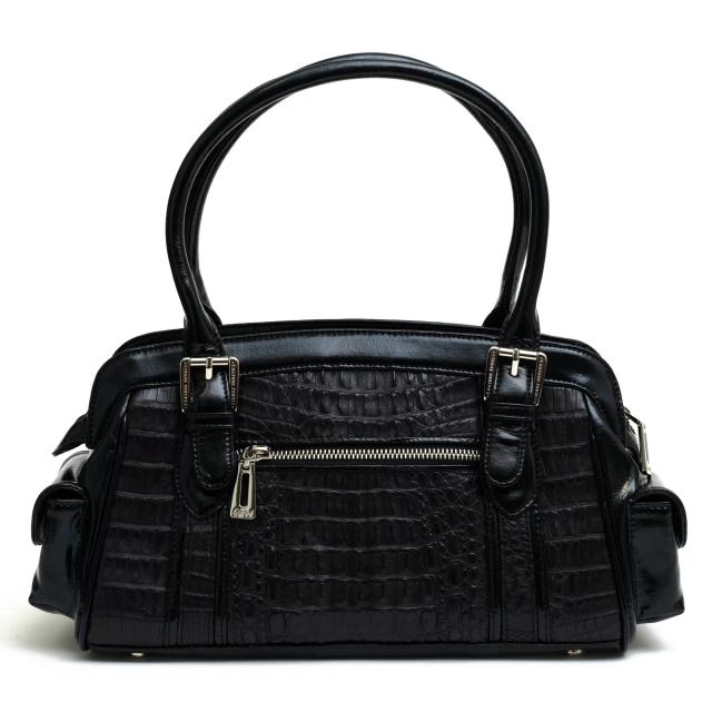 ○クリスタルレプティルズ Crystal Reptiles カイマンクロコダイル 牛革 パテントレザー ハンドバッグ 40S85A レディース 【中古】 中古 ○クリスタルレプティルズ Crystal Reptiles カイマンクロコダイル