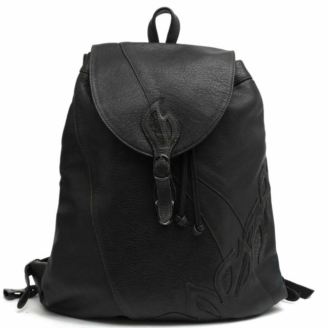 ○イビサ IBIZA 牛革 リュック 巾着型 シボ革 シュリンクレザー レディース 【中古】 中古の通販は